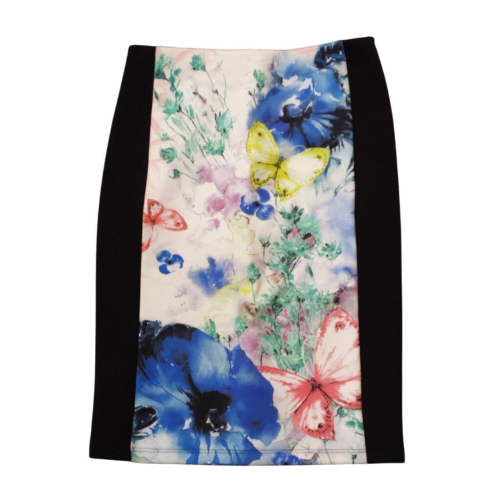Bodycon Flowered Stretch Pencil Skirt